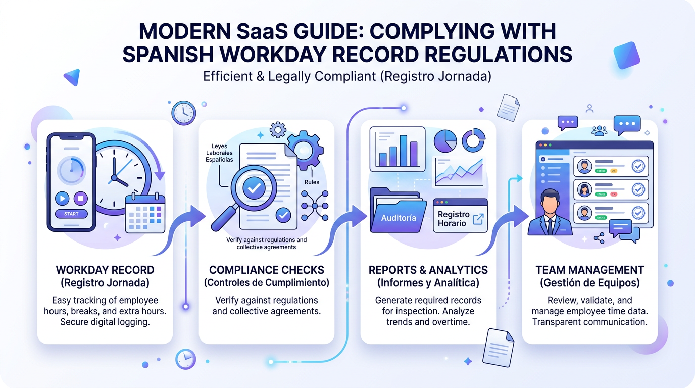 Visual de guía sobre registro de jornada y cumplimiento normativo