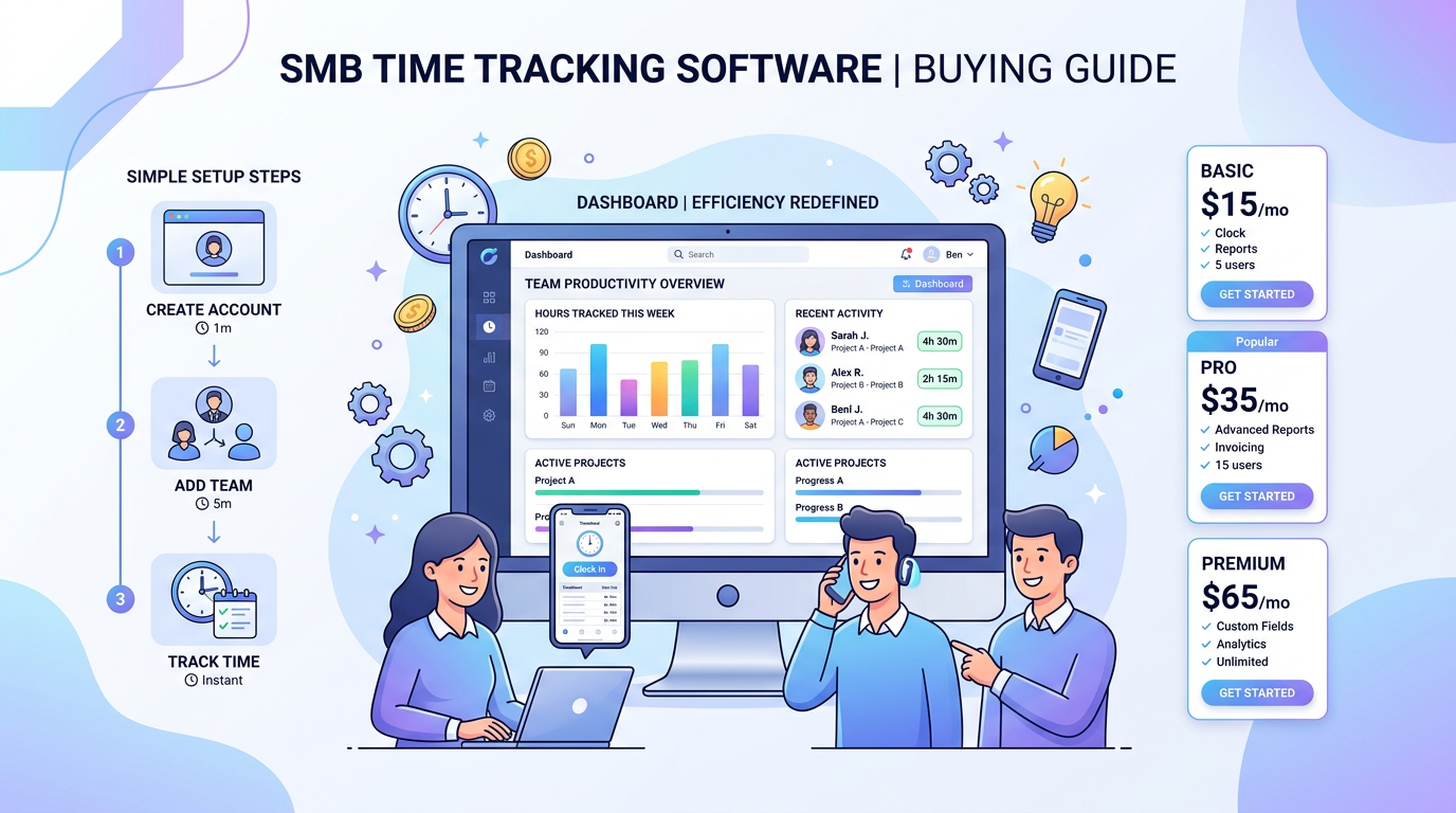 Visual de software de control horario para pymes